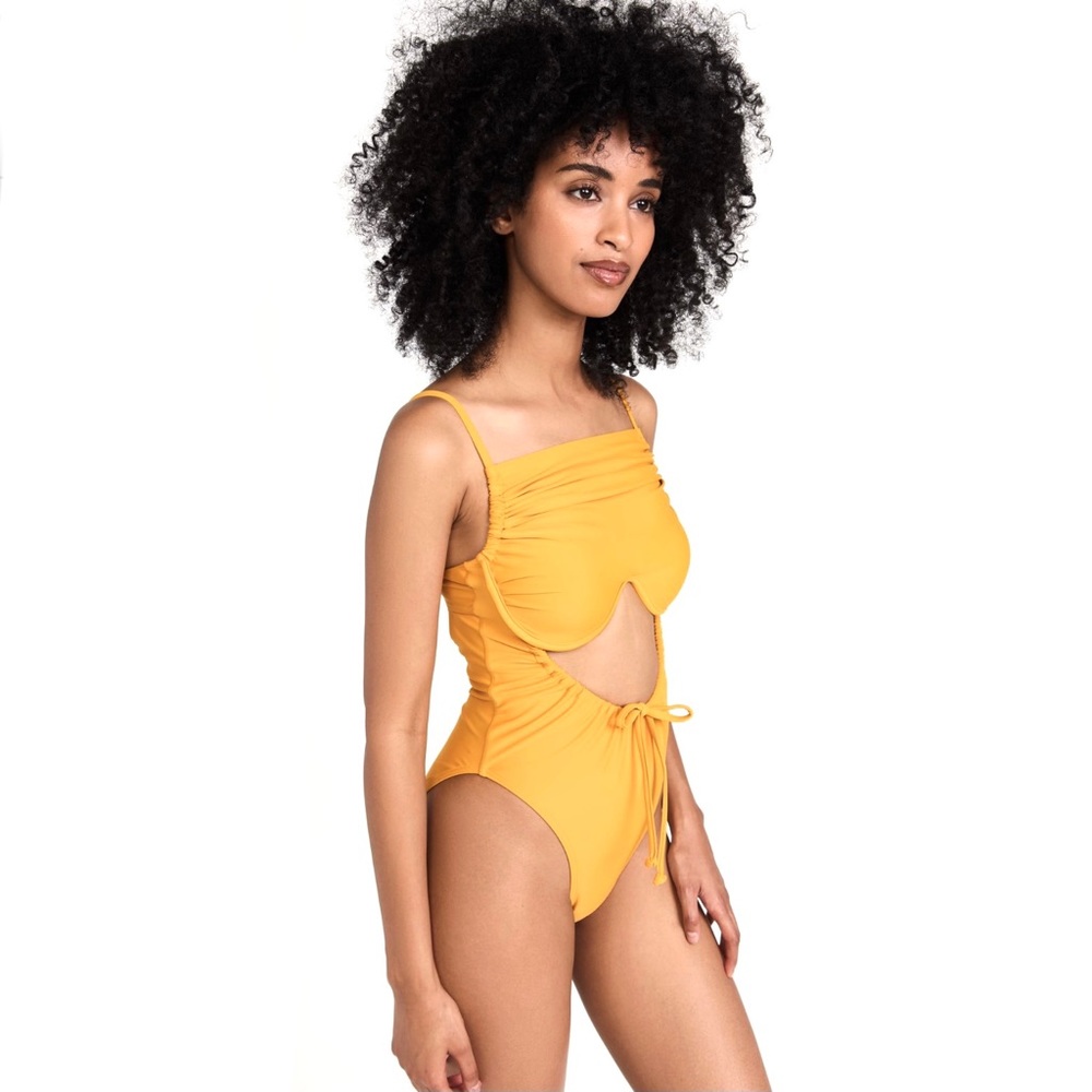 NEW ANDREA IYAMAH YELLOW ONE-PIECE SWIMSUIT - Picture 6 of 9